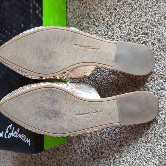Sam Edelman Natalya Mules - Gold Leather 9 - Picture 4 of 5